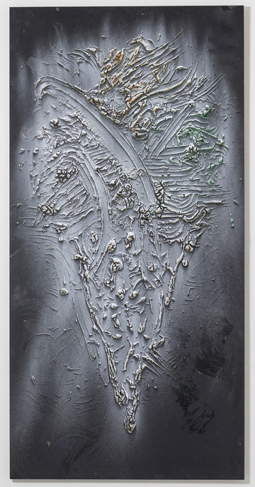 Dirty Hands (WARM WELCOME COLD WORLD), 2018
Mdf, glue, acrylic paint, spray paint, vinyl
120,3 x 242 cm - © Paris Internationale