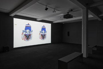 Christine Rebet's film Breath In Breath Out viewed here installed at Parasol Unit for London. - © Paris Internationale