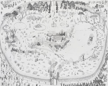 *French Park: You and I Living in the Same Planet* | 2020 | pencil on paper | 240 x 360 cm - © &copy; The Artist and Capsule Shanghai, Paris Internationale