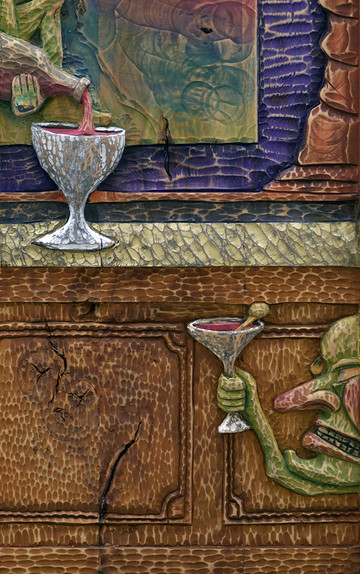 Mathis Collins
*The Olive*, 2020
Lime wood, pigments
90 × 54,5 cm - © &copy; Renaud Jerez, Paris Internationale