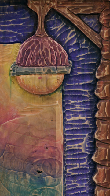 Mathis Collins
*The Olive*, 2020
Lime wood, pigments
90 × 54,5 cm - © &copy; Renaud Jerez, Paris Internationale