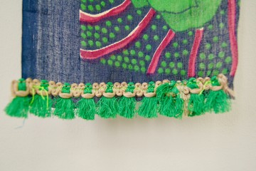 Patricia Kaersenhout
Food for Thought - Elma Francois, 2018
Collage of textiles, photographic print on cotton, beads, African fabric, felt
120 x 110 cm, unique (pi 3.) (detail) - © the artist and Wilfried Lentz Rotterdam, Paris Internationale