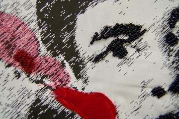 Patricia Kaersenhout
Food for Thought - Paulette Nardal, 2018
Collage of textiles, photographic print on cotton, beads, African fabric, felt
147 x 109 cm, unique (PI-3) (detail) - © the artist and Wilfried Lentz Rotterdam, Paris Internationale