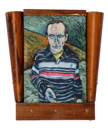 Nika Kutateladze, Untitled, 2021, Oil on Grounded Lime Wood, 27x23 cm - © Gallery Artbeat, Paris Internationale