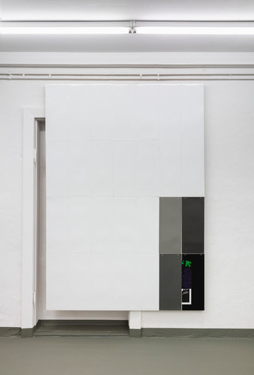 Lorenza Longhi
*Untitled*, 2020
Carboards, adhesive tape, found advertisement page, wrapping paper, wood panel
200 × 140 × 2,5 cm - © Paris Internationale