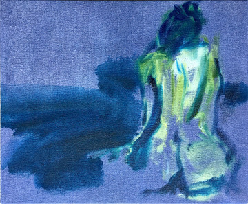 Inner Song 2, 2021 Fabric dye and oil on canvas 25 x 30 cm. - © Paris Internationale