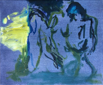 Inner Song 3, 2021 Fabric dye and oil on canvas 25 x 30 cm - © Paris Internationale