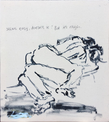 Seems Easy, But it’s Rough 4, 2021 Oil and charcoal on canvas 50 x 45 cm. - © Paris Internationale