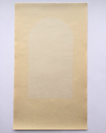 <p style="font-size:10px">Charbel-joseph H. Boutros, The last week of 2020, 2021, recycled paper, sun, 20 x 11.5 cm</p>
<p style="font-size:10px">The sun of the last week of 2020 on a recycled paper bought at Hema, Amsterdam.</p> - © Image courtesy of the artist and Grey Noise, Dubai., Paris Internationale