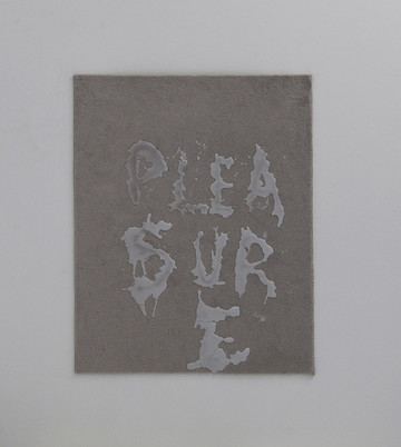 <p style="font-size:10px">Charbel-joseph H. Boutros,2019, votive candle’s wax, wishes, hopes, cut from an exhibition carpet, exhibition, 97 x 75 cm</p> - © Image courtesy of the artist and Grey Noise, Dubai, Paris Internationale