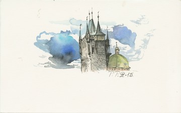 Old Town Bridge Tower on Charles Bridge, Clementinum Dome. From the project Louis Vuitton Travel Book Prague - © Paris Internationale