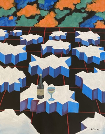 Lounis Baouche, Des Glaçons pour Mon Champagne, Acrylic on canvas 114x91cm, 2021. - © rhizome, Paris Internationale