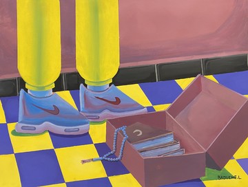 Lounis Baouche - Monothéiste, Acrylic on canvas 103x72 cm, 2021. - © rhizome, Paris Internationale