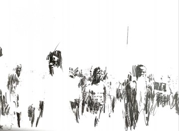 Mbaye Diop, Colobane (Massalikoul 20), 2021, 29.7x42cm, Graphite and acetone image transfer on paper - © Paris Internationale