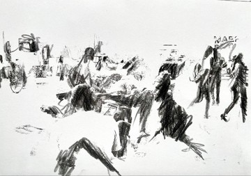 Mbaye Diop, Colobane (Taan 01), 2021, 29.7x42cm, Graphite and acetone image transfer on paper - © Paris Internationale