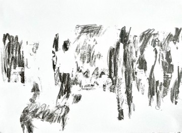 Mbaye Diop, Colobane (Wuti 06), 2021, 29.7x42cm, Graphite and acetone image transfer on paper - © Paris Internationale