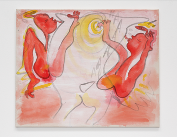 Andrea Éva Győri, Domination on the Tongue (2021) 
 Ink and gouache on canvas 
90,0 x 110,0 cm - © Paris Internationale