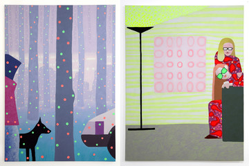 Matthieu Palud, Untilted, acrylic on canvas, 185x130cm and 170x130cm - © Paris Internationale