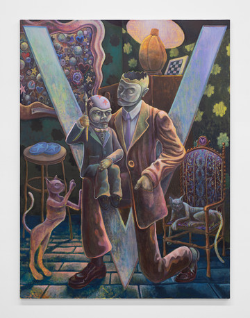 Joel Dean
Initial V and the Transformative Power of Symbolism in Storytelling, 2022
Oil on canvas
64 x 48 in  (162.6 x 121.9 cm) - © Paris Internationale