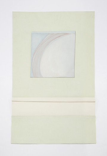 Untitled, 2022, oil, gesso and thread on
canvas, 90 x 55 cm - © Courtesy of the artist and Grey Noise, Dubai, Paris Internationale