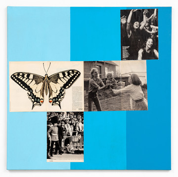 Richard Sides
Stern, 2021
acrylic on canvas, magazine pages
100 × 100 cm - © Paris Internationale