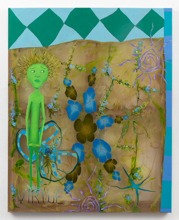 Virtue, PLUR, Figure, Flowers, Floral Grid, Star, Suns, Striped and Gridded Frame - © Paris Internationale