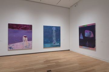 Installation view of *FOCUS: Katherine Bradford*, at the Modern Art Museum of Fort Worth, Fort Worth, TX, on view November 4, 2017–January 14, 2018. - © Paris Internationale