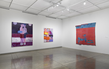 Installation view of *Diedrick Brackens and Katherine Bradford*, Carpenter Center for the Visual Arts, Harvard University, Cambridge, MA, on view September 24–December 23, 2021. Photo: Julia Featheringill. - © Paris Internationale