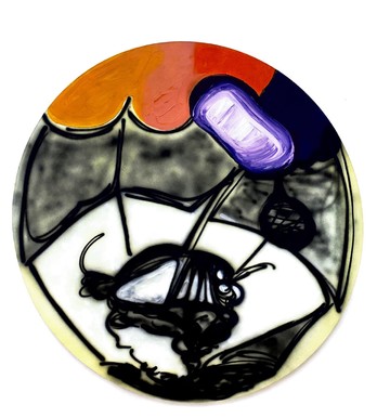 Tamo Jugeli, Untitled, 2021, Oil, Airbrush on Canvas, 100x100 cm - © Artbeat, Paris Internationale