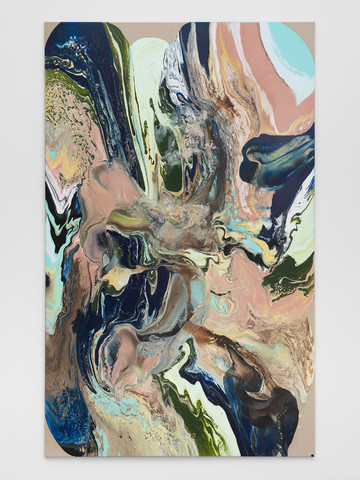 Tyra Tingleff, *Don’t judge my politeness*, 2023, Oil on raw linen, 210 × 130 × 2 cm, Photo by Marjorie Brunet Plaza - © The Artist and ChertL&uuml;dde, Berlin, Paris Internationale