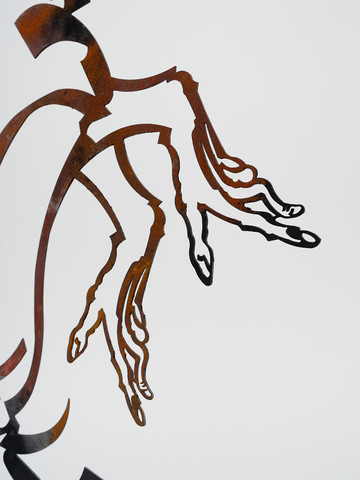 Monia Ben Hamouda, Detail of *Hitting (Aniconism as Figuration Urgency)*, 2023, Laser cut iron, spice powders, 209 × 141 × 0.03 cm, Photo by Marjorie Brunet Plaza - © The Artist and ChertL&uuml;dde, Berlin, Paris Internationale