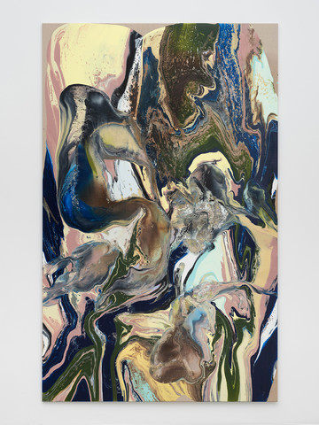 Tyra Tingleff, *I was late to the broken…*, 2023, Oil on raw linen, 210 × 130 × 2 cm - © The Artist and ChertL&uuml;dde, Berlin, Paris Internationale