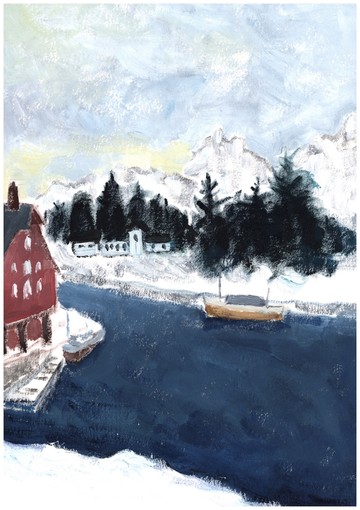 Outside the Window of the Dormitory in Karpelvog (Kabelvag, Norway) - © Paris Internationale