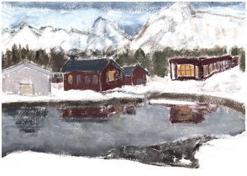 Reflection of a House on a Snowy Mountain (Kabelvag, Norway) - © Paris Internationale