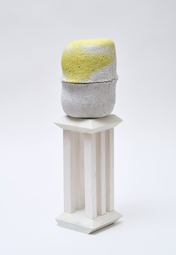Jiieh G Hur, Seed(37), 2023, Reclaimed paper, acrylic paint, wood and white wash, 14x14x51cm - © ©Jiieh G Hur, courtesy Whistle, Paris Internationale
