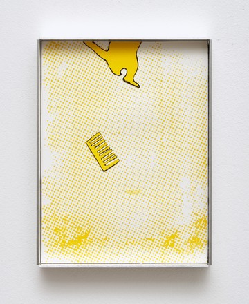 Jiieh G Hur, NW-h6xj, 2022, Silkscreen, acrylic paint, ink, paper, plywood, aluminum angles, QR code to the album, Wednesday and redeem code, 16.4x12.5cm - © ©Jiieh G Hur, courtesy Whistle, Paris Internationale