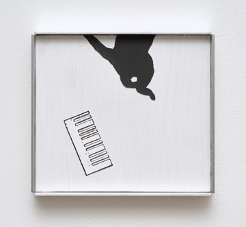 Jiieh G Hur, NW-grag, 2022, Silkscreen, graphite, acrylic paint, paper, plywood, aluminum angles, QR code to the album, Wednesday and redeem code, 11x12.4cm - © ©Jiieh G Hur, courtesy Whistle, Paris Internationale