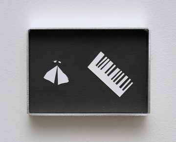 Jiieh G Hur, NW-5gsp, 2022, Graphite, paper, plywood, aluminum angles, QR code to the album, Wednesday and redeem code, 7.8x10.8cm - © ©Jiieh G Hur, courtesy Whistle, Paris Internationale