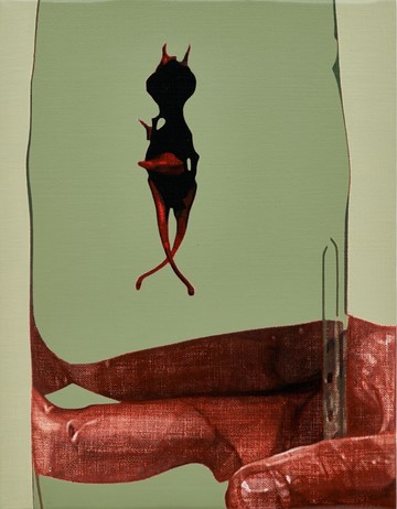 Dongho Kang, Cartesian Diver, 2023, Acrylic on canvas, 34.8x27.3cm - © ©Dongho Kang, courtesy Whistle, Paris Internationale