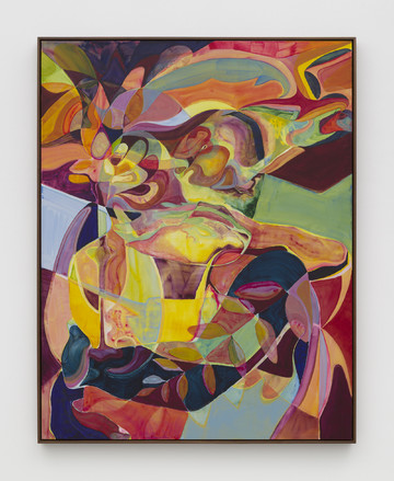 Willa Nasatir
*Horseshoe*, 2024
Acrylic, urethane paint, and gouache on polycotton
64 x 50 in (162.6 x 127 cm) - © Courtesy of the artist and Chapter NY, New York, Paris Internationale