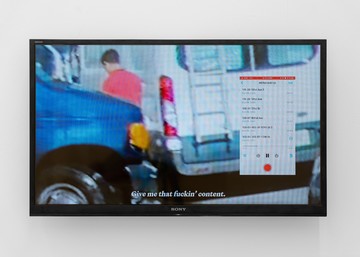 Vijay Masharani, Give me that fucking content, Universe, 2023
single-channel video
runtime 1:53
Edition of 3 + 2AP
(link: https://vimeo.com/865651515 text: watch the video here) - © The Artist and Clima, Milan, Paris Internationale