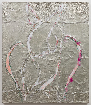 Josef Strau
*Angel 4*, 2019
Tin, solder, enamel and marker on canvas
28 x 24 inches
71.1 x 61 cm - © Courtesy of the artist and Gaga, Mexico City, Guadalajara and Los Angeles, Paris Internationale