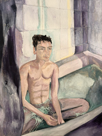 Konrad Zukowski
Bath
2024
Oil on canvas - © Copyright The Artist 
Courtesy of Galerie Hussenot , Paris Internationale