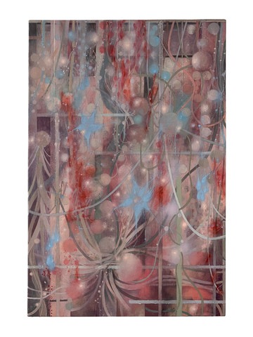 It shimmered then vanished, 2024 Tempera and oil on canvas 90 × 60 × 3 cm - © Paris Internationale