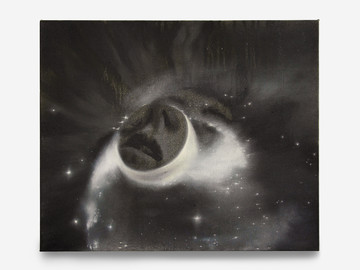 FU Liang_Fading to Infinity_2024_Oil and mineral pigment on canvas_50 × 60 cm_LINSEED - © FU Liang, *Fading to Infinity*, 2024, Oil and mineral pigment on canvas, 50 × 60 cm © FU Liang – Courtesy of the Artist and LINSEED, Paris Internationale