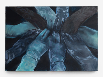 FU Liang_Aggregation_2024_Oil and mineral pigment on canvas_70 × 100 cm_LINSEED - © FU Liang, *Aggregation*, 2024, Oil and mineral pigment on canvas, 70 &times; 100 cm. &copy; FU Liang &ndash; Courtesy of the Artist and LINSEED, Paris Internationale