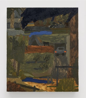 Log Fence, Tail Lights, Dirt Path, Tent - © Paris Internationale