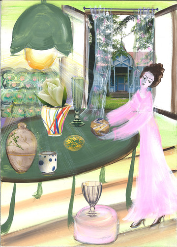 Nato Sirbiladze, House in Kojori, 2020, Collage, Acrylic on Cardboard, 35x25 cm - © &copy; 2025 Gallery Artbeat &amp; Artist
All rights reserved., Paris Internationale