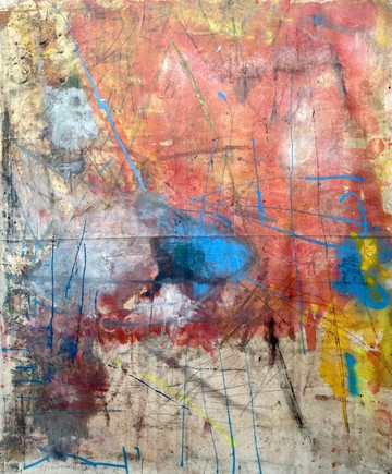 Beso Uznadze, Untitled, 2025, Graphite, Acrylic, Flashe, Oil, Spray Paint and Mixed Media on Canvas, 230x190 cm - © Gallery Artbeat, Beso Uznadze, Paris Internationale