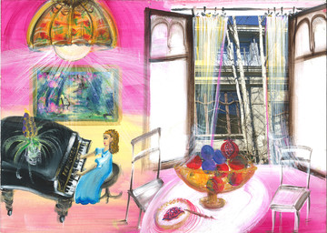 Nato Sirbiladze, My Piano, 2020, Collage, Acrylic on Cardboard, 25x35 cm - © Gallery Artbeat, Nato Sirbiladze, Paris Internationale